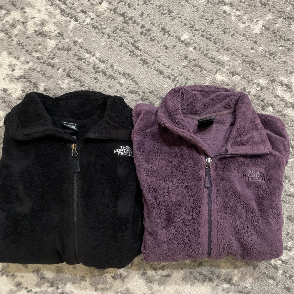 2 north face zip ups size m